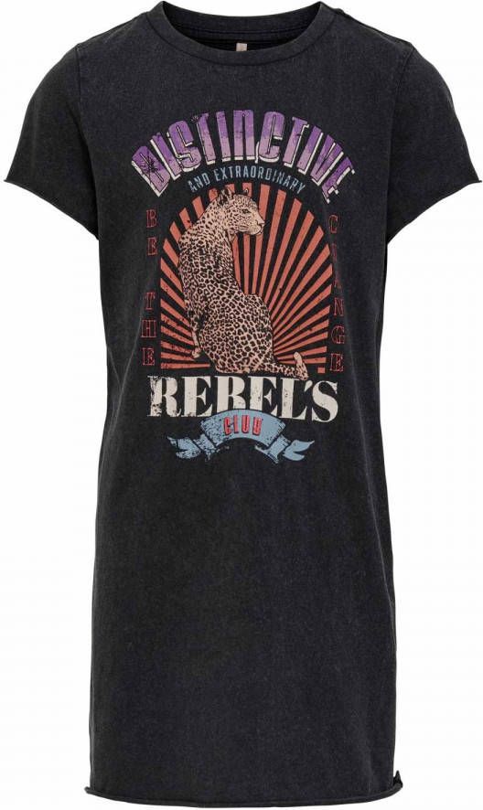 ONLY KIDS GIRL T shirtjurk KOGLUCY met printopdruk zwart