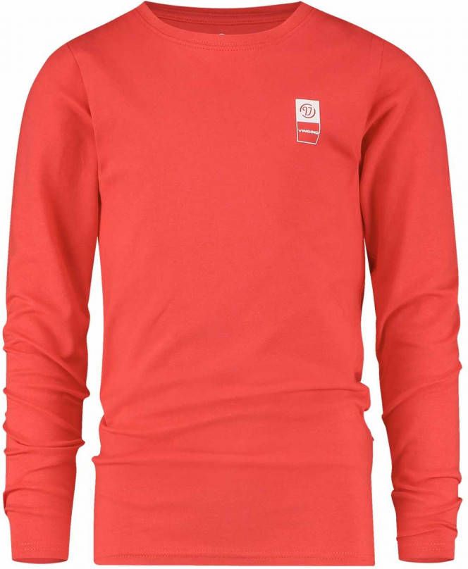VINGINO ! Jongens Shirt Lange Mouw -- Rood Katoen/elasthan