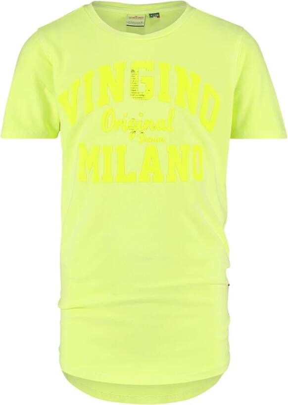 VINGINO ! Jongens Shirt Korte Mouw -- Geel Katoen/elasthan