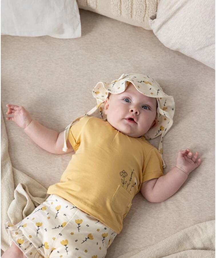 Feetje ! Meisjes Shirt Korte Mouw -- Okergeel Katoen/elasthan