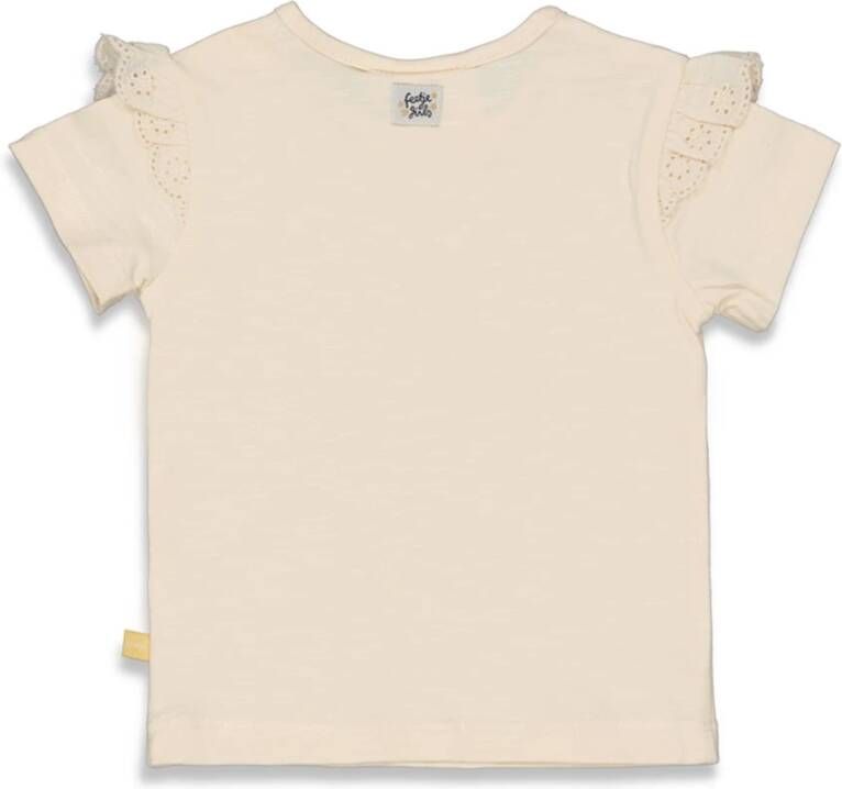 Feetje ! Meisjes Shirt Korte Mouw -- Ecru Katoen/elasthan