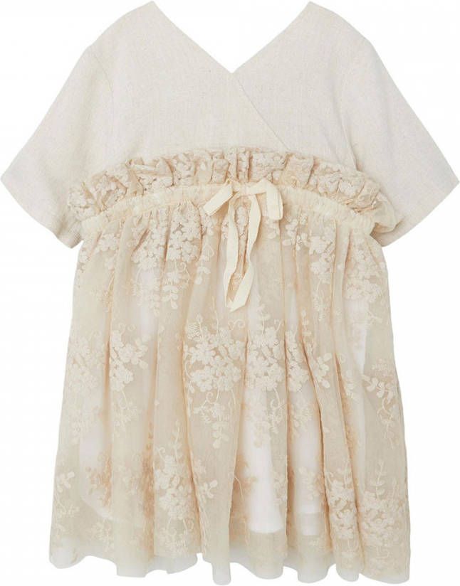 Lil’Atelier Lil'Atelier Tule jurk 13208271 Beige/Off white