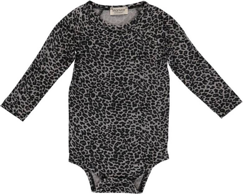 MarMar Copenhagen Babykleding Leo Body Long Sleeve Leopard Grijs