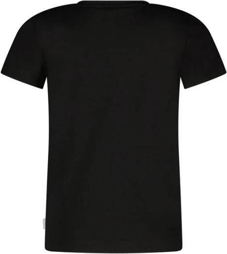 Moodstreet ! Meisjes Shirt Korte Mouw -- Zwart Katoen/elasthan