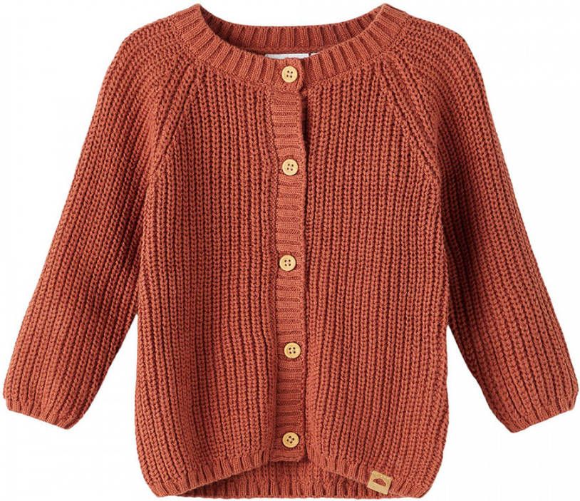 NAME IT BABY newborn baby vest NBMTEOLE van biologisch katoen roodbruin