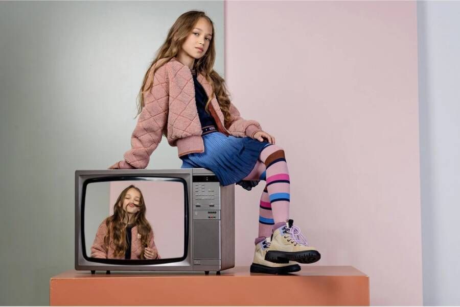 NoNo meisjes jurk N208 5805/134 paars