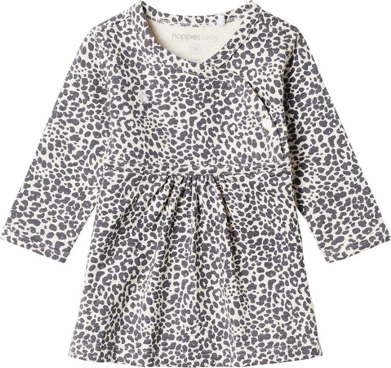 Noppies jersey jurk Amazona met biologisch katoen ecru/antraciet