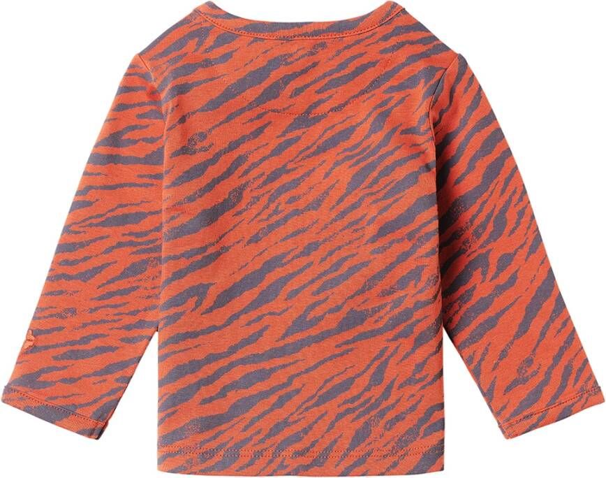 Noppies baby longsleeve Yasumi met biologisch katoen roodbruin/antraciet