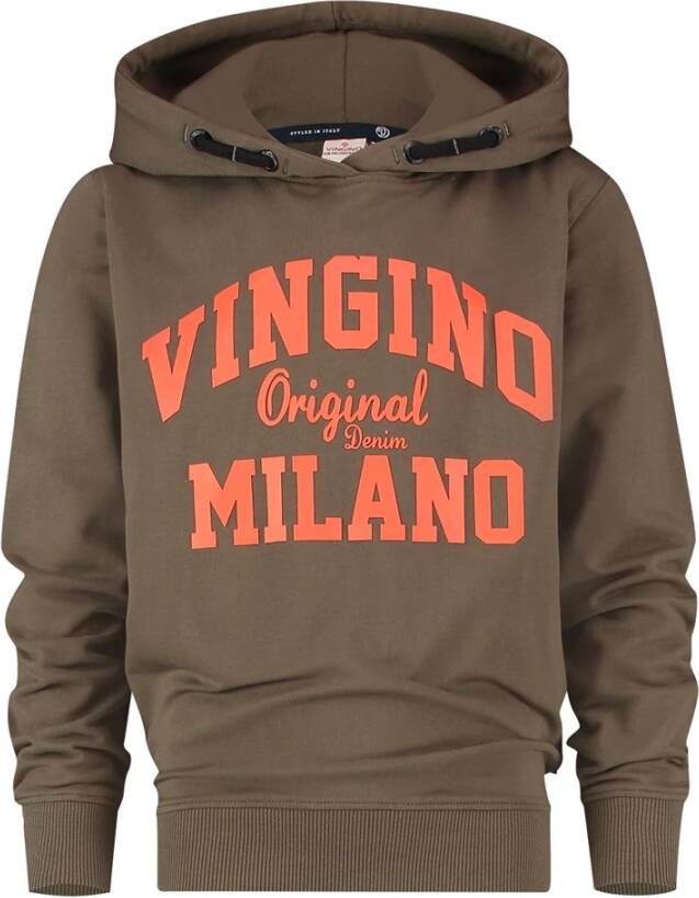 Vingino ! Jongens Trui Maat 176 Legergroen Katoen/elasthan