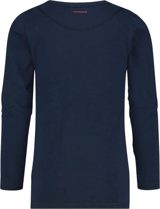 Vingino ! Jongens Shirt Lange Mouw Maat 164 Donkerblauw Katoen/elasthan