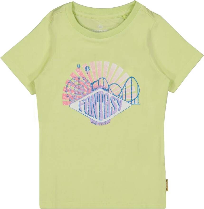 Vingino T shirt Heja met printopdruk lichtgeel