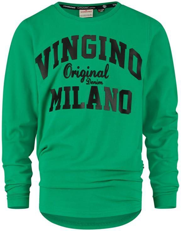 Vingino ! Jongens Shirt Lange Mouw Maat 116 Groen Katoen/elasthan