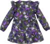 Z8 jurk Zora met all over print en ruches army groen/paars/donkerblauw online kopen