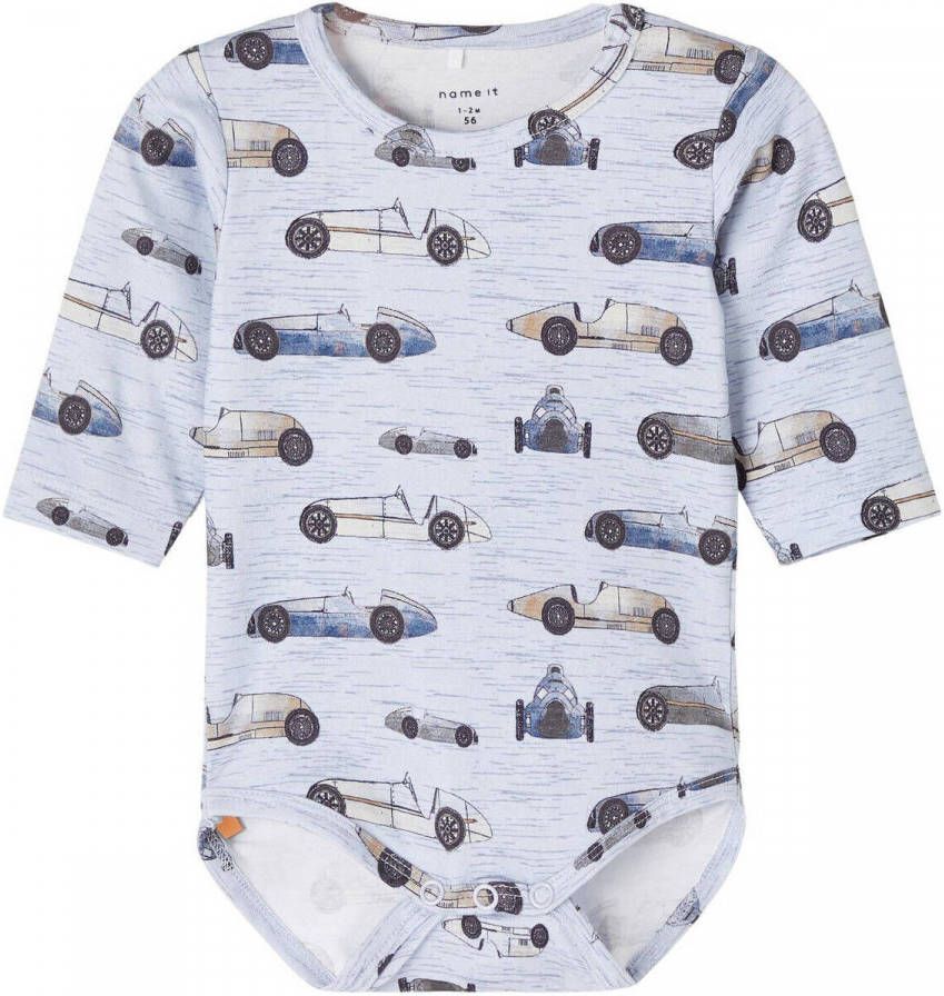 NAME IT BABY romper all over print NBMBALDER grijs