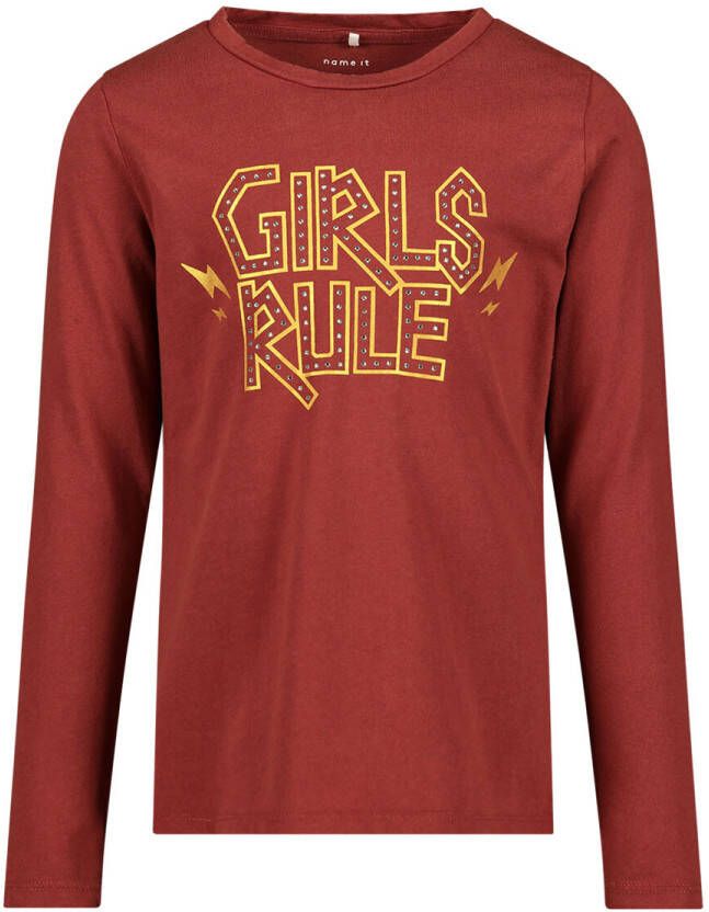 NAME IT KIDS longsleeve NKFNEBEL van biologisch katoen rood