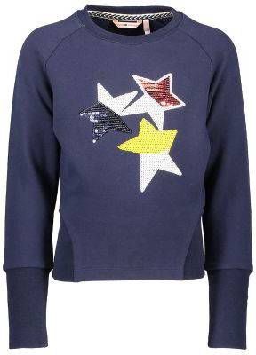 NoNo ! Meisjes Sweater Maat 104 Donkerblauw Katoen/elasthan