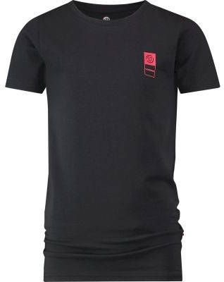 Vingino ! Jongens Shirt Korte Mouw Maat 128 Zwart Katoen/elasthan