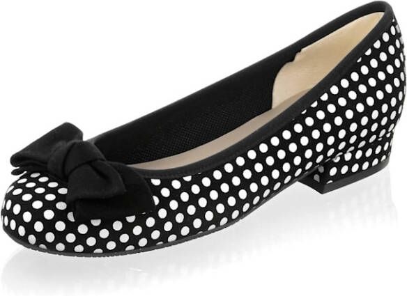 alba moda Ballerina met stippendessin Zwart/Wit