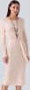 Alba moda Gebreide jurk met bindceintuur Crème online kopen