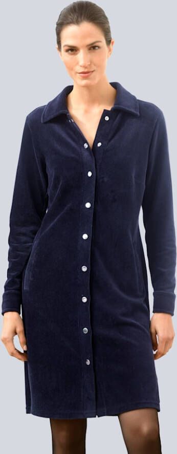alba moda Jurk in trendy ribcordlook Marine