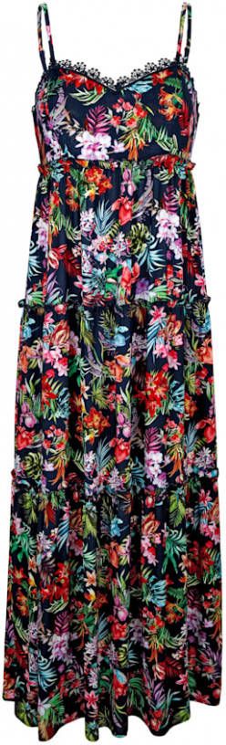 alba moda Jurk met bloemendessin en volants Marine