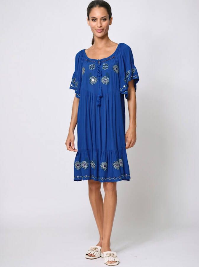 alba moda Jurk met fraai bloemenborduusel en sierpailletten Royal blue