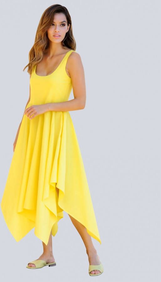 alba moda Jurk met puntige zoom Geel