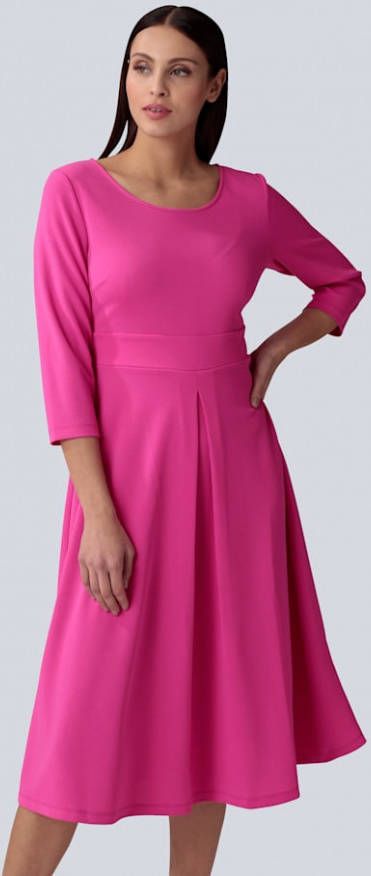 alba moda Jurk met stolpplooi achter in de rok Fuchsia