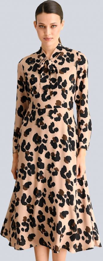 alba moda Jurk met strik Beige/Bruin/Taupe