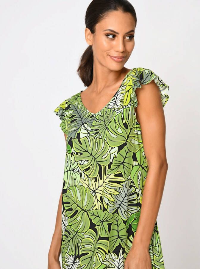 alba moda Jurk met volants Groen/Multicolor