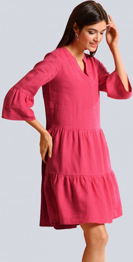 alba moda Jurk van zuiver linnen Pink