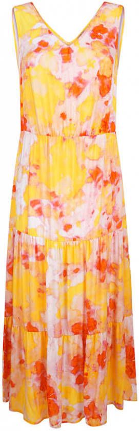 alba moda Maxi jurk met trendy batikdessin Geel