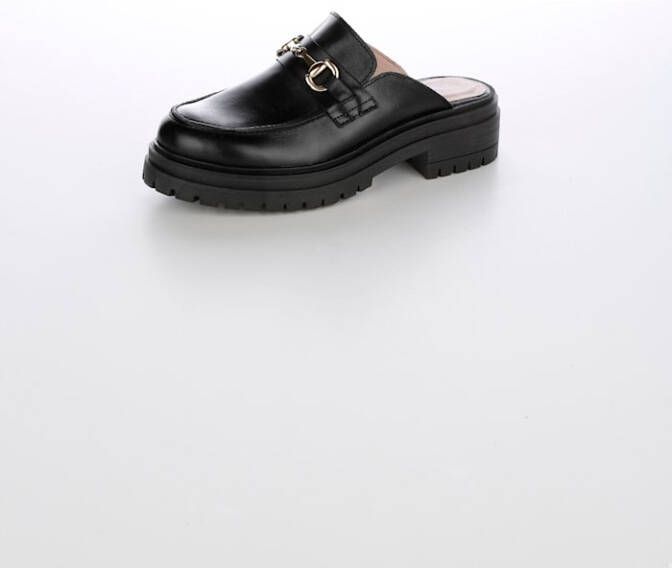 alba moda Muiltje met plateauzool Zwart/Goudkleur