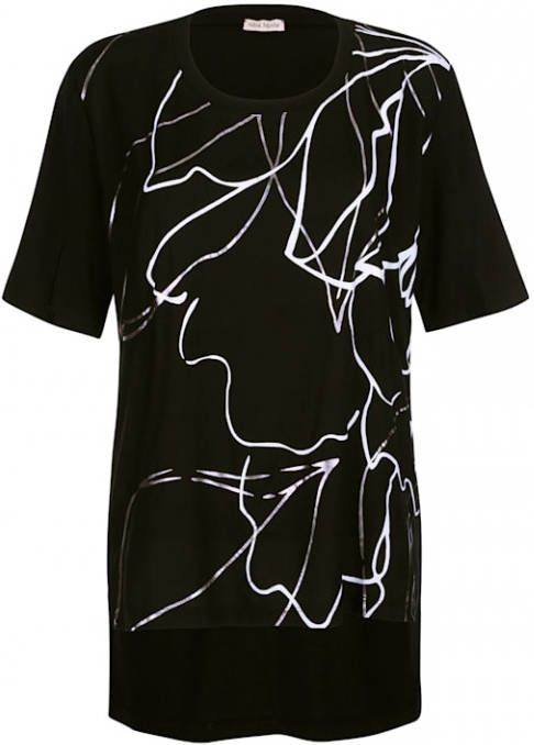 alba moda Shirt met bloemenmotief Zwart