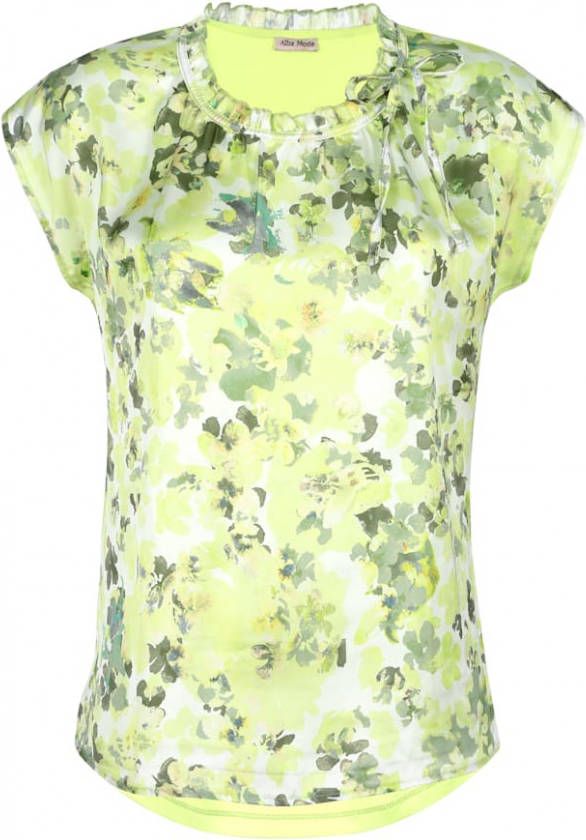 alba moda Shirt van een moderne materialenmix Geel