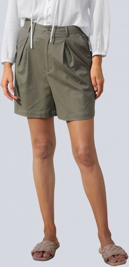 alba moda Short met hoge band Kaki