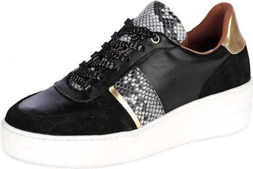 alba moda Sneaker met slangenaccent Zwart/Goudkleur