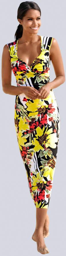 alba moda Strandjurk in wikkellook Geel/Zwart