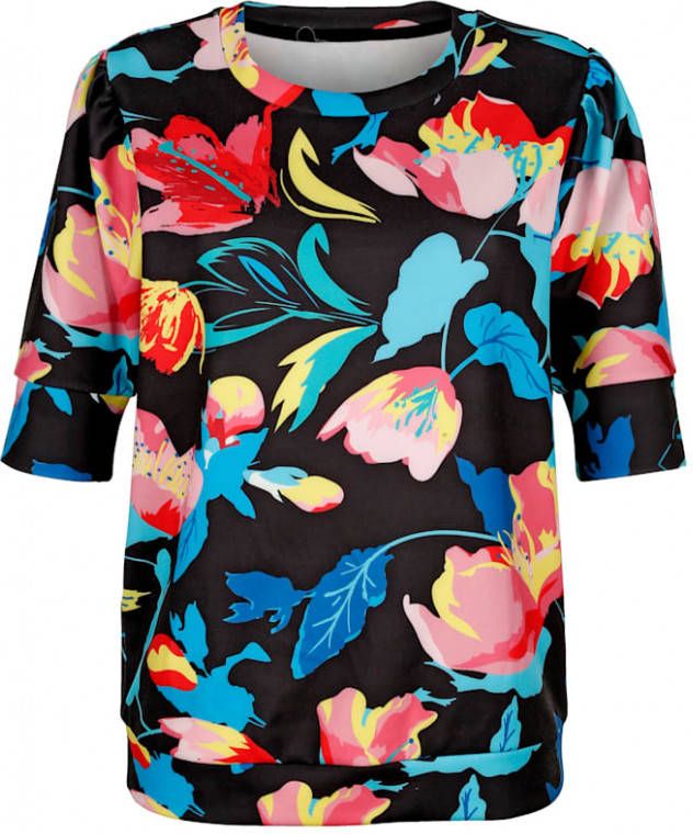 alba moda Sweatshirt met modieuze pofmouwen Zwart