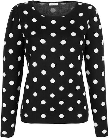 alba moda Trui met stippendessin Zwart/Wit