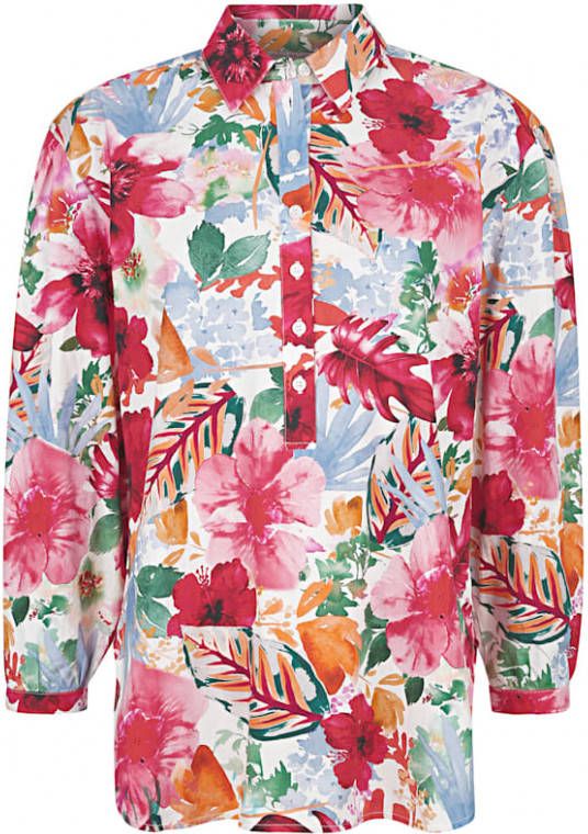 alba moda Tuniek met iets langere achterkant Wit/Rood