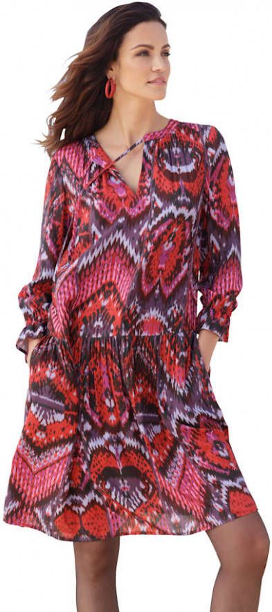 AMY VERMONT Jurk met etnoprint allover Rood/Pink