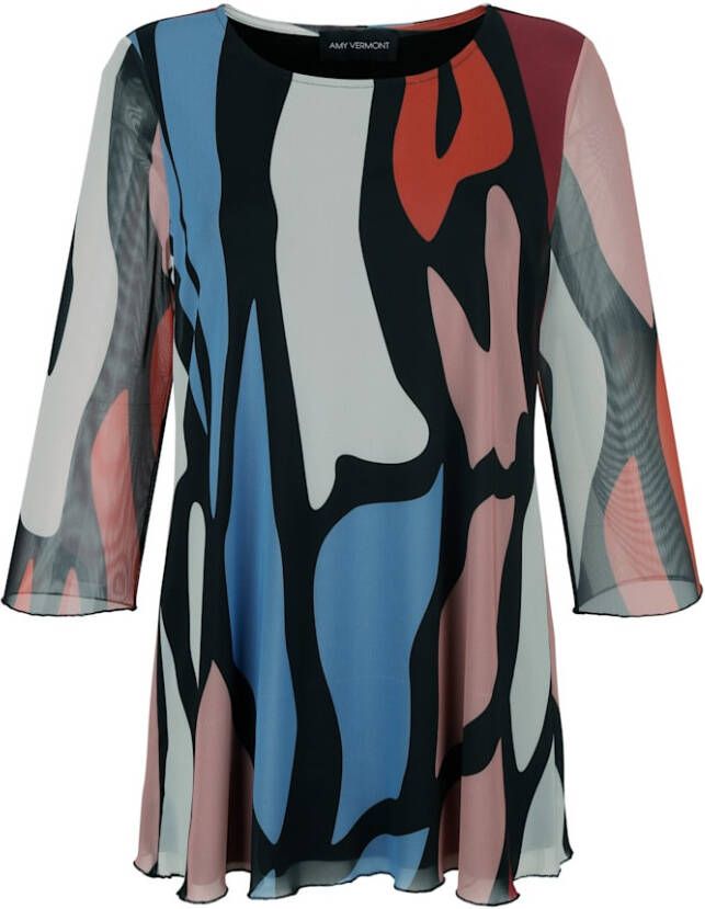 AMY VERMONT Longshirt Zwart/Oranje/Rood