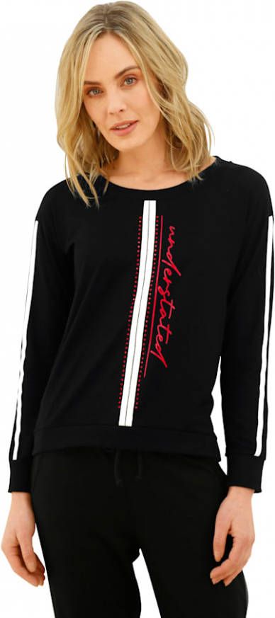 AMY VERMONT Sweatshirt met opschrift voor Zwart/Rood/Wit