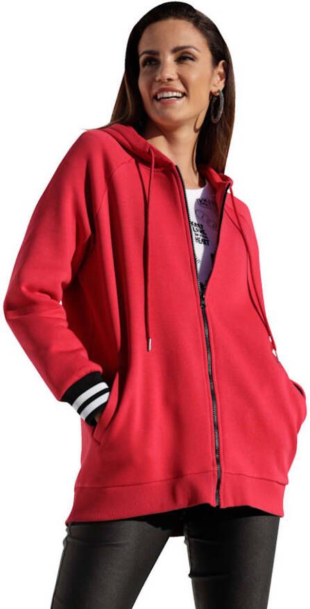 AMY VERMONT Sweatvest met opvallende boorden Rood