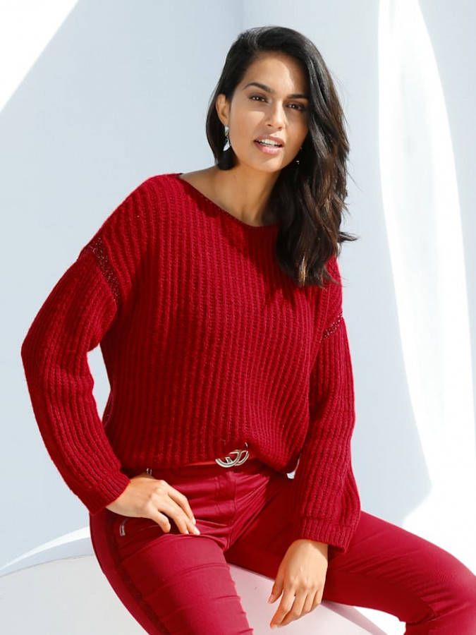 AMY VERMONT Trui met glansgaren Rood