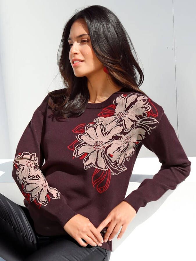 AMY VERMONT Trui Rechte pasvorm Aubergine