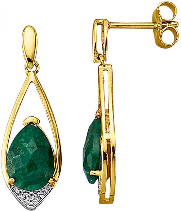 KLiNGEL Oorstekers met smaragden Groen