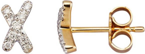 KLiNGEL Oorstekers met diamanten Geelgoudkleur