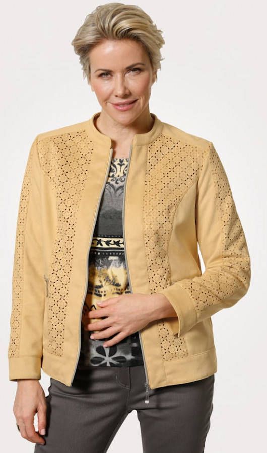 MONA Blazer van zacht imitatiesuède Geel